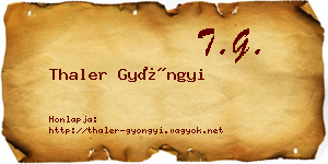 Thaler Gyöngyi névjegykártya