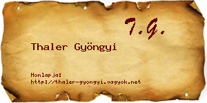 Thaler Gyöngyi névjegykártya